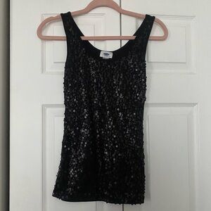 Old Navy Black Sequin Tank Top